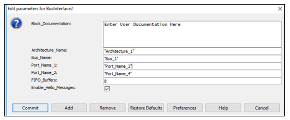 DPD BusInterface 2 Parameters