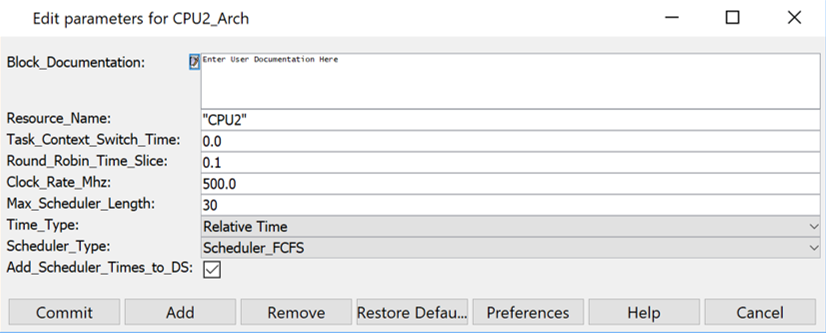 DPD CPU2 Parameters