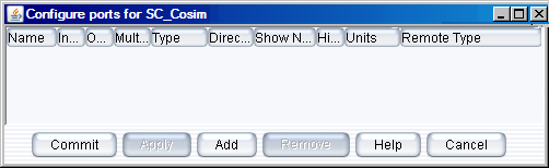 Configure ports for SC_Cosim block