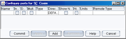 Configure ports for SC_Cosim block