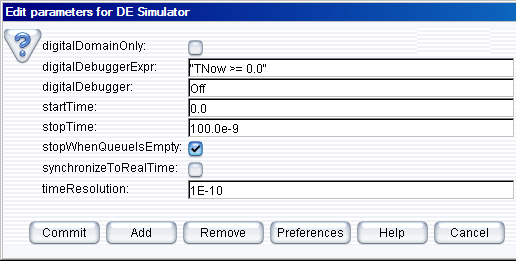 Configuring the ‘DE Simulator’ block