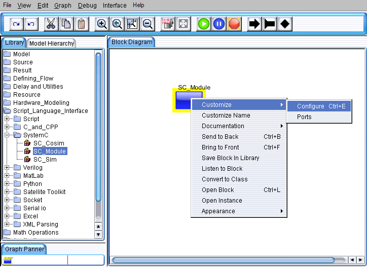 SC_Module block placed on the editor space